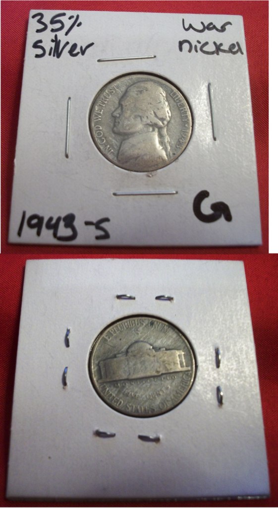 Coin – 1943S Jefferson Head Wartime Silver Alloy Nickel