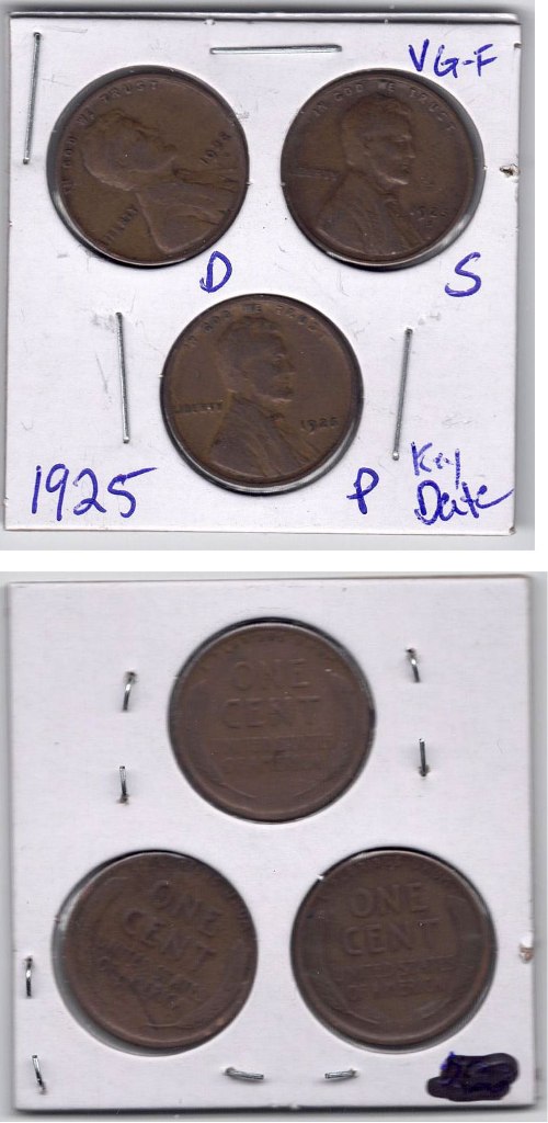 Coin - 1925P, D, & S Lincoln Wheat Penny Set