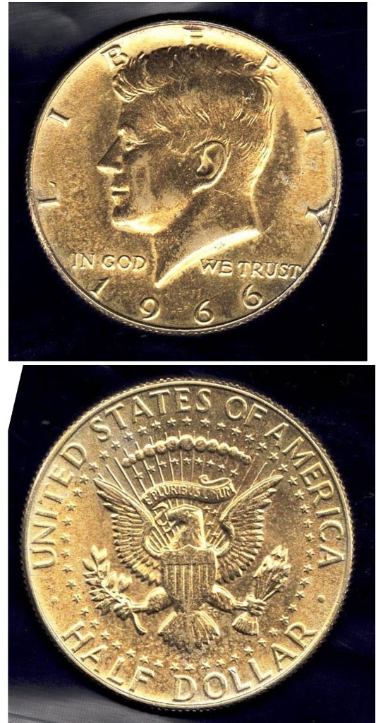 Coin - 1966 Gold Anodized Kennedy Half Dollar