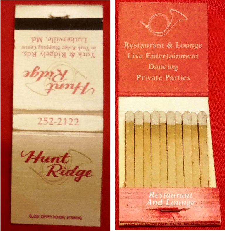 Matchbook – Hunt Ridge Restaurant