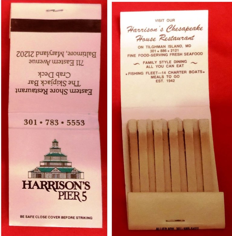 Matchbook - Harrison’s Pier 5 Restaurant (Baltimore, MD)