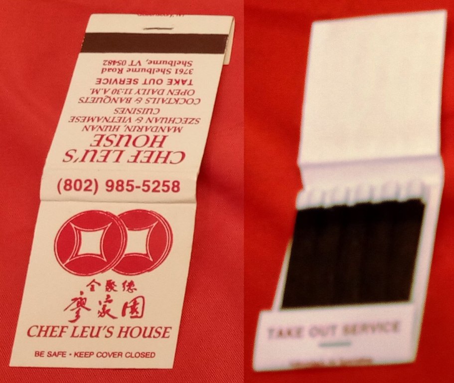 Matchbook – Chef Leu’s House (Shelburne, VT)