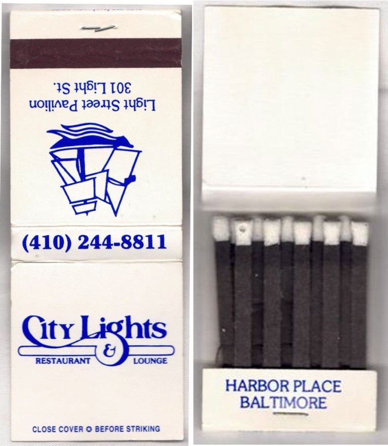 Matchbook - City Lights Restaurant (Baltimore, MD)