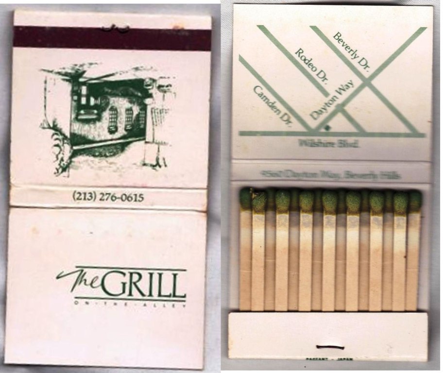 Matchbook - The Grill on the Alley (Beverly Hills, CA)