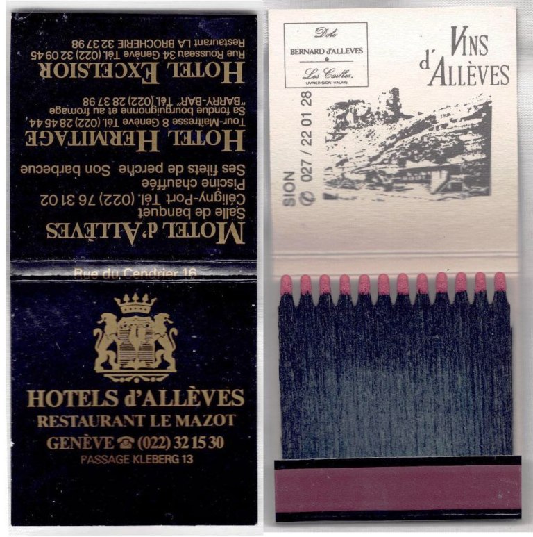 Matchbook – Hotels d’Alleves (Geneva, Switzerland)