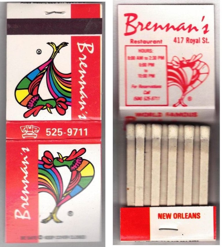 Matchbook – Brennan’s Restaurant (New Orleans, LA)