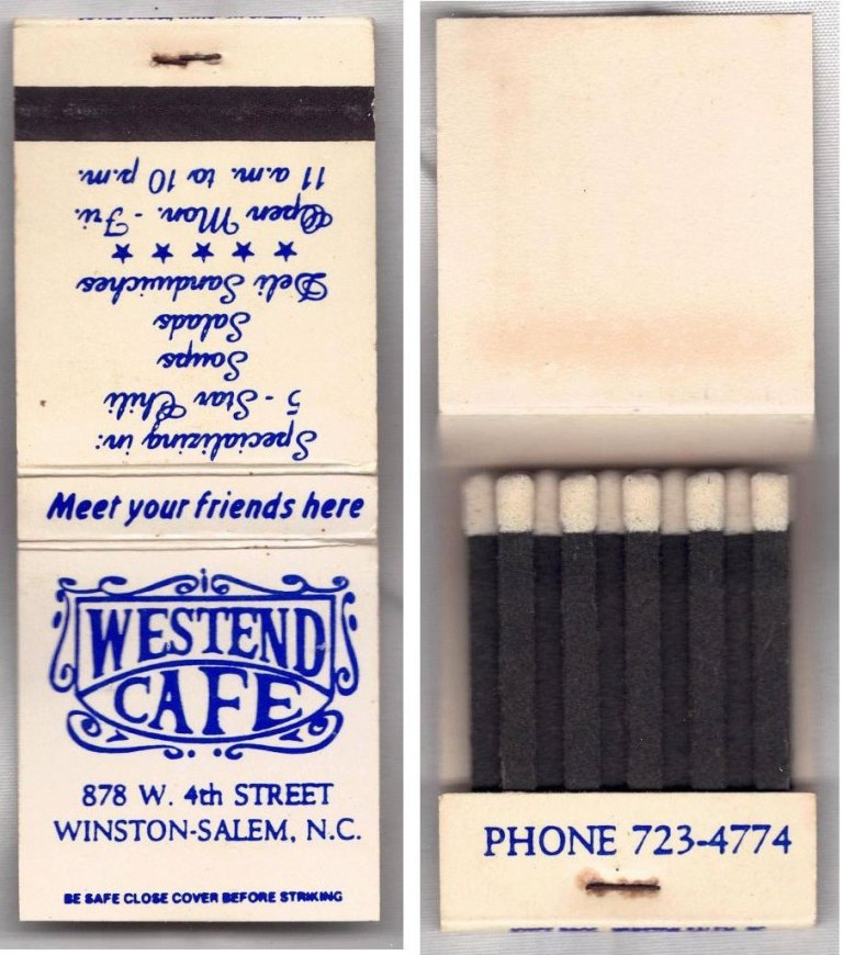 Matchbook – Westend Café (Winston-Salem, NC)