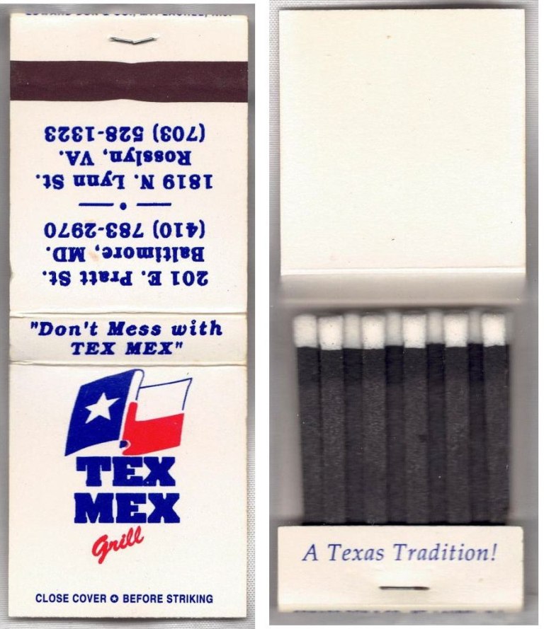 Matchbook – Tex Mex Grill (Maryland & Virginia)