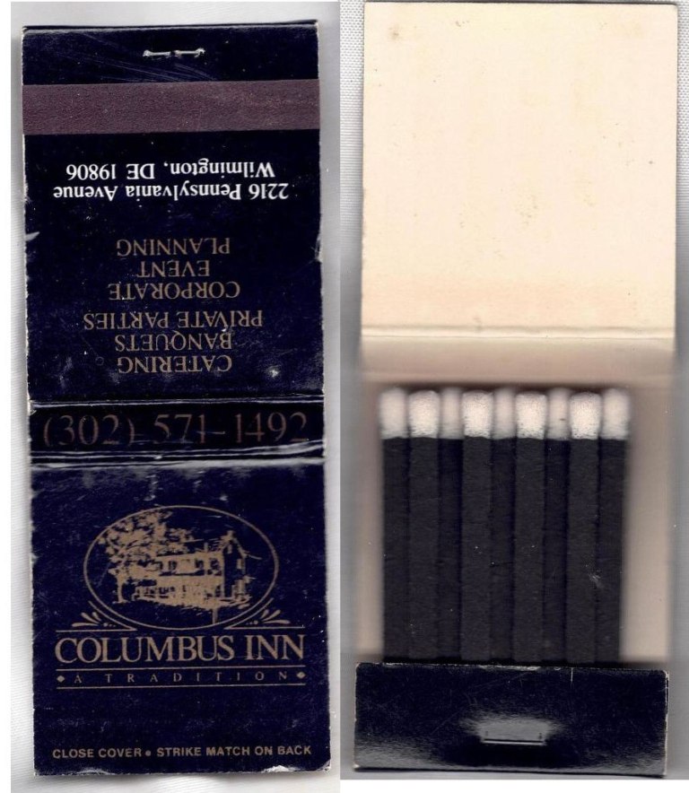 Matchbook – Columbus Inn (Wilmington, DE)