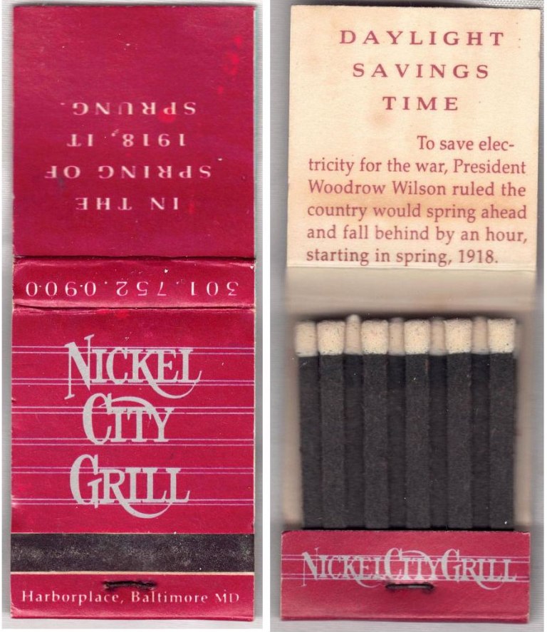 Matchbook – Nickel City Grill (Baltimore, MD) Red