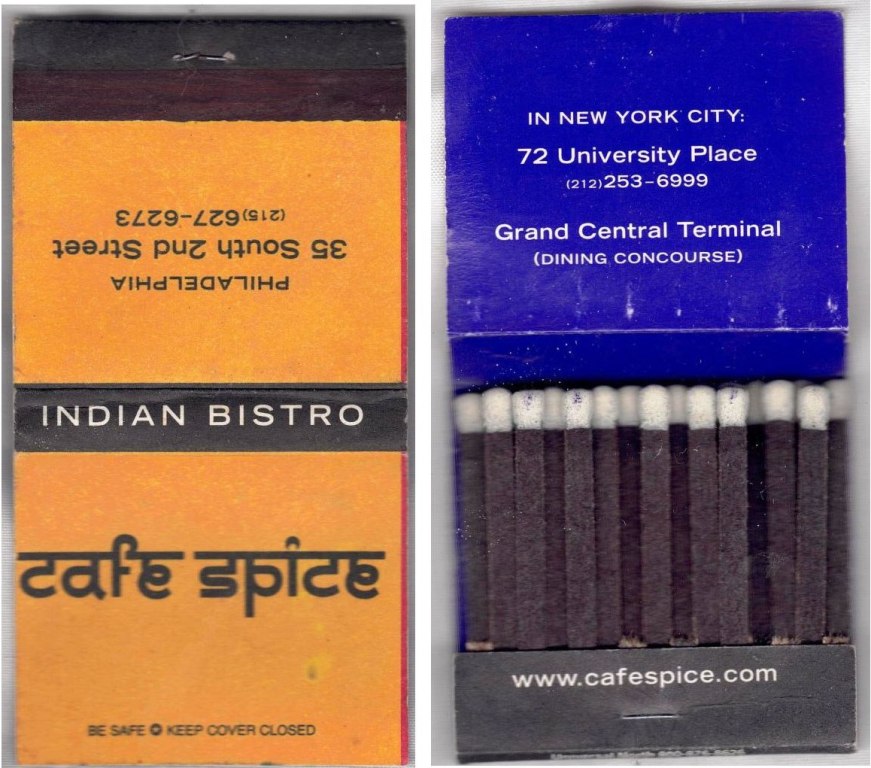 Matchbook – Café Spice (Philadelphia, PA)