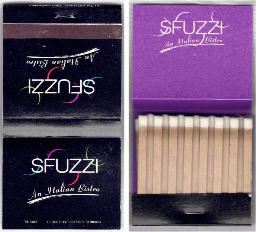 Matchbook – SFUZZI Restaurant (Dallas, TX)