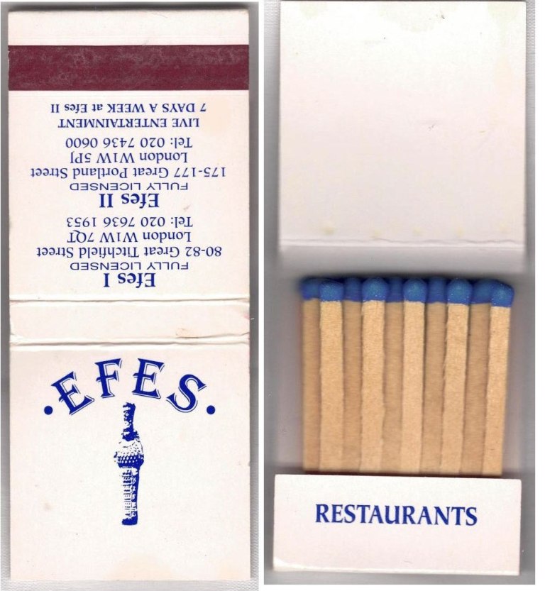 Matchbook - Efes Restaurants (London, Great Britain)