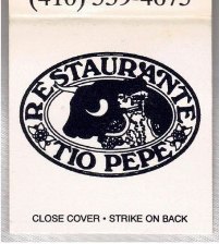 Matchbook - Restaurante Tio Pepe (Baltimore, MD)