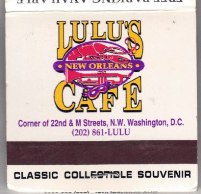 Matchbook - Lulu’s Café - Blackie’s Restaurant (Washington DC)