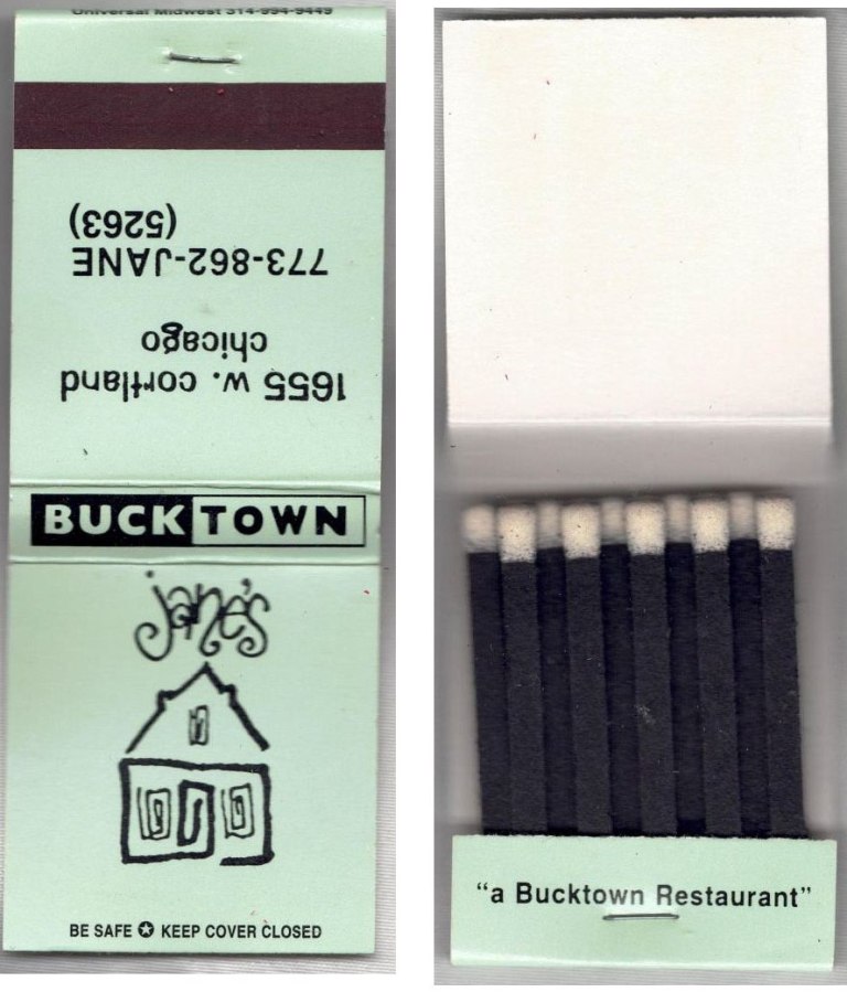 Matchbook - Bucktown Stalwart Jane’s (Chicago, IL)