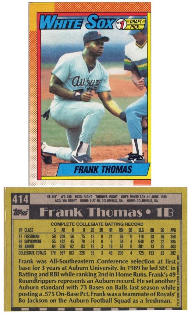 Chicago White Sox - Frank Thomas - Rookie Card