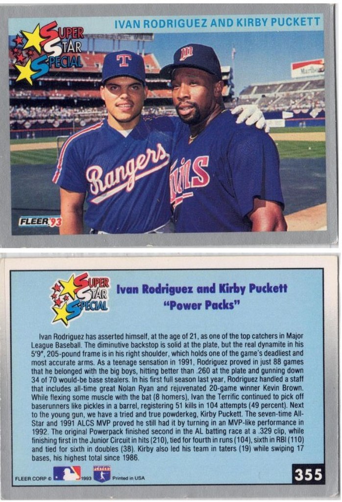 Minnesota Twins – Kirby Puckett & Texas Rangers - Ivan Rodriguez – Power Packs