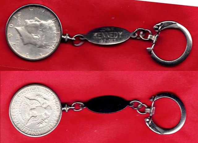 1964 John F Kennedy Silver Half Dollar Key Ring