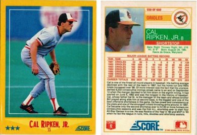 Baltimore Orioles - Cal Ripken, Jr – 1988 Score