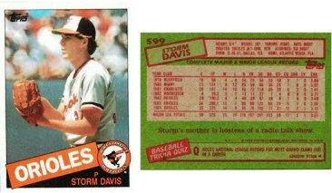 Baltimore Orioles - Storm Davis - 1985