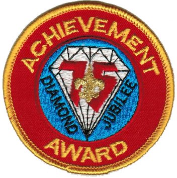 Diamond Jubilee 75th Anniversary Achievement Award Patch